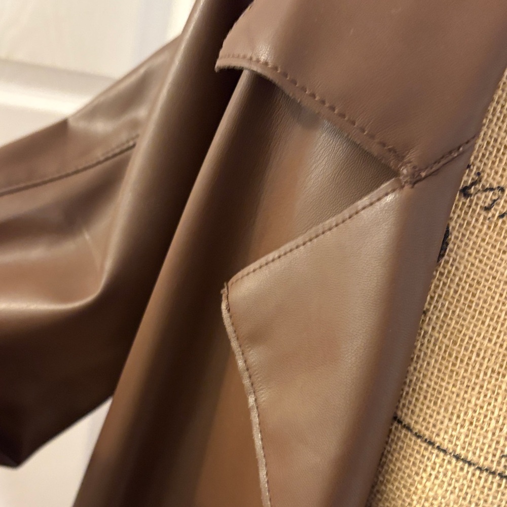 Forever 21 Brown Faux Leather Coat - Picture 4 of 8